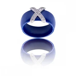 Coffret Bague Femme Céramique Ornée Zirconium