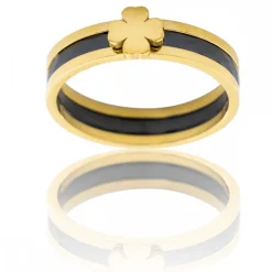 Coffret Bague Femme Céramique Acier Trêfle