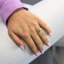 Coffret Bague Femme Céramique Acier Trêfle