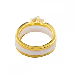Coffret Bague Femme Originale Trois en Une Céramique Ornée Zirconium
