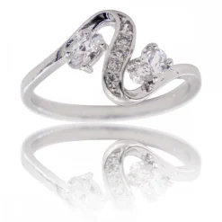 Coffret Bague Femme Rhodium Vague HYDRA