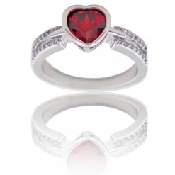 Coffret Bague Femme Rhodium Cœur LOVA