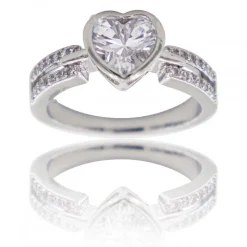 Coffret Bague Femme Rhodium Cœur LOVA