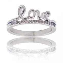 Coffret Bague Femme Rhodium Cœur LOVA