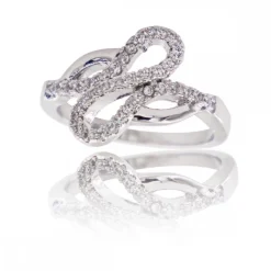 Coffret Bague Femme Rhodium Ruban OCTA