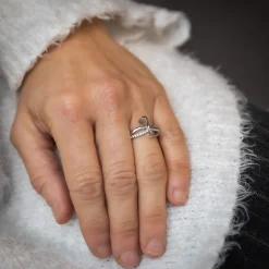 Coffret Bague Femme Rhodium Nœud SCULA