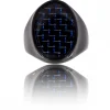 Coffret Chevalière Homme Acier Bleu CARBONA