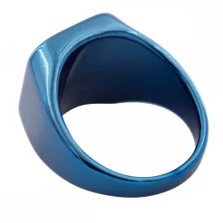 Coffret Chevalière Homme Acier Bleu MARBRA