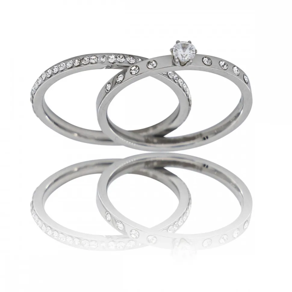 Coffret Duo de Bagues Strass Femme BORA