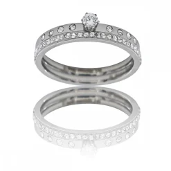 Coffret Duo de Bagues Strass Femme BORA