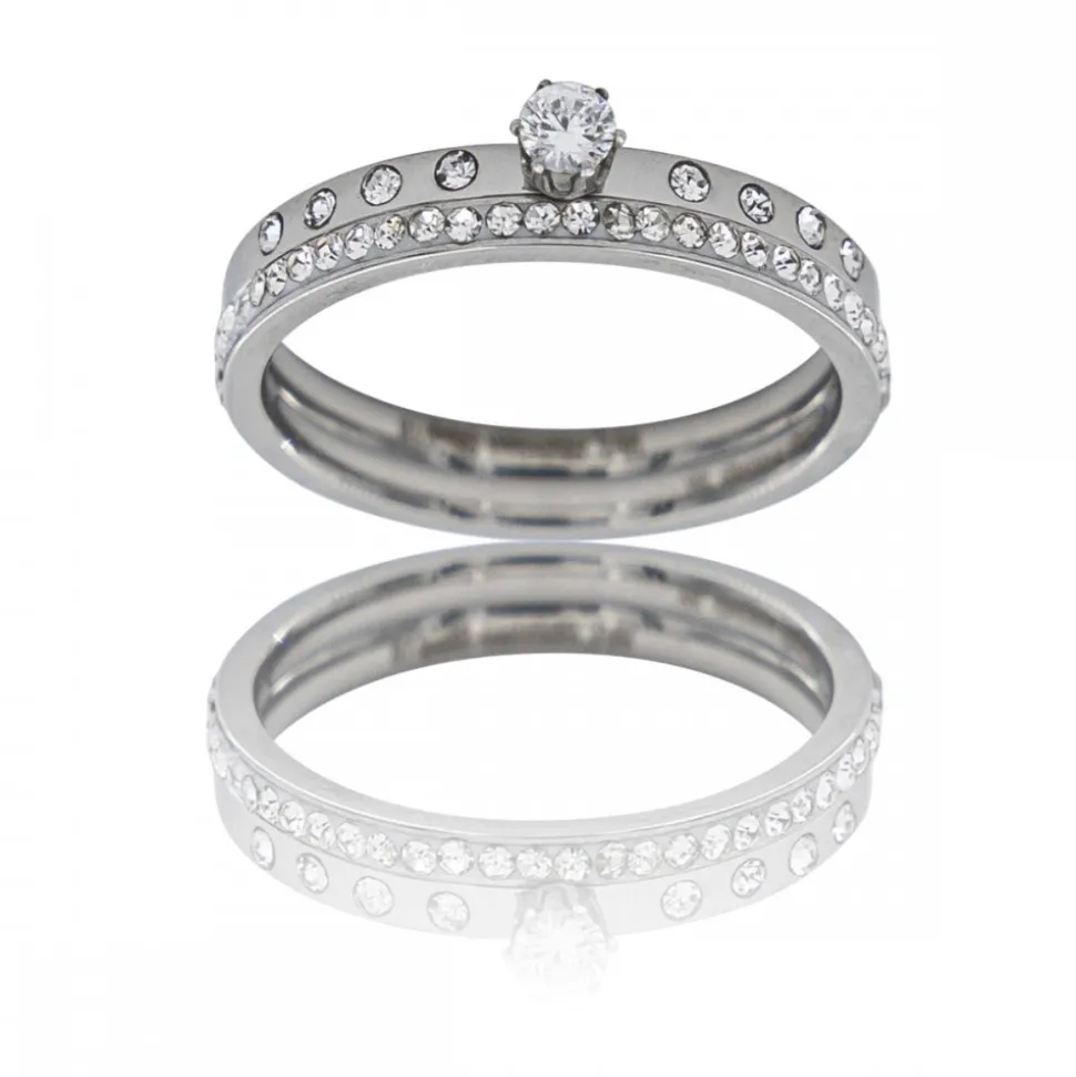 Coffret Duo de Bagues Strass Femme BORA