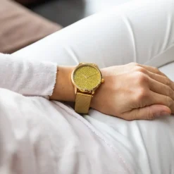 Coffret Montre Femme Métal Doré GIORGIO