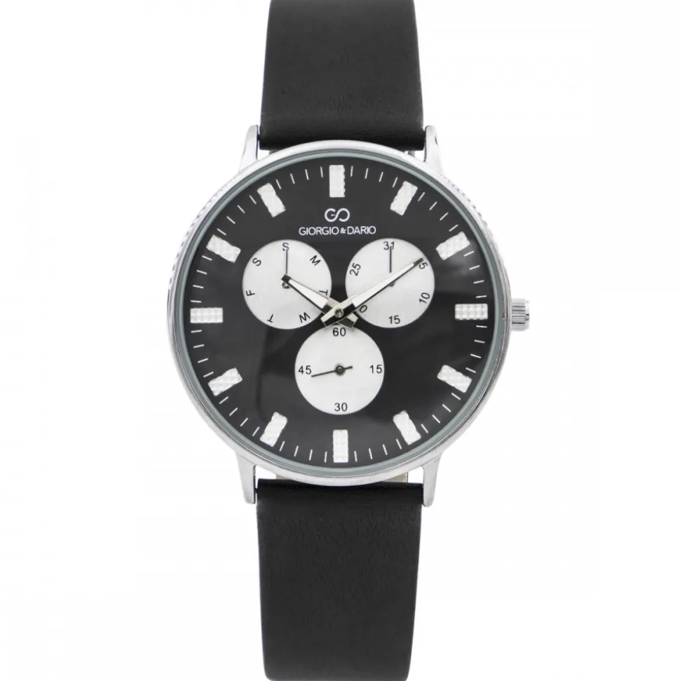 Coffret Montre Homme Cuir Noir GIORGIO