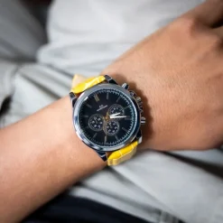 Coffret Montre Homme Jaune GIORGIO