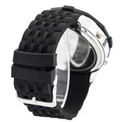 Coffret Montre Homme Silicone XL Dual-Time Noir GIORGIO