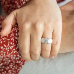 Coffret Sublime Bague Femme Céramique Ornée Zirconium