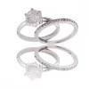 Double Bagues Femme Métal Ornée Zirconium