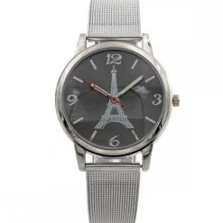 Eclatante Montre Femme Métal avec Tour Eiffel