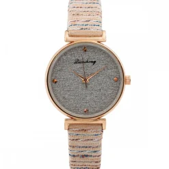 Eclatante Montre Femme Rose Strass CHTIME