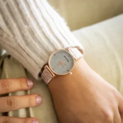 Eclatante Montre Femme Rose Strass CHTIME