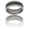 Elégante Bague Anneau Homme Acier Argenté