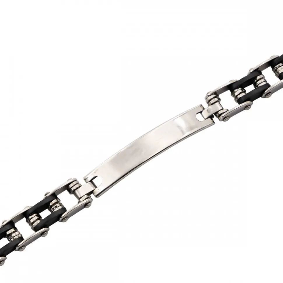 Gourmette Originale Homme Acier Caoutchouc