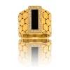 Incroyable Bague Femme Acier Doré Ornée Zirconium