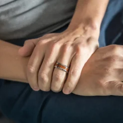 Joli Coffret Bague Anneau Homme Tungstène
