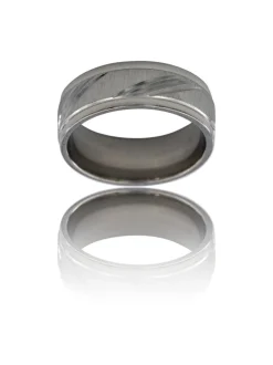 Jolie Bague Anneau d'Homme Acier Argenté