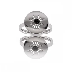 Jolie Bague Femme Acier Argentée