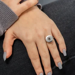 Jolie Bague Femme Acier Argentée