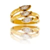 Jolie Bague Femme Acier Couleur Doré Ornée Zirconium