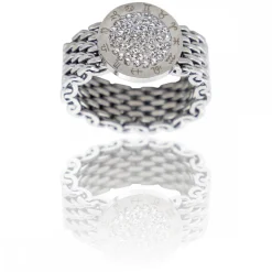 Jolie Bague Femme Mailles Strass DAPHNEE
