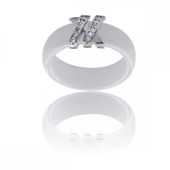 Jolie Coffret Bague Femme Céramique Ornée Zirconium