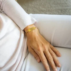 Jolie Gourmette Bracelet Acier Doré Femme