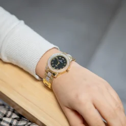 Jolie Montre Femme Métal Doré Strass GIORGIO