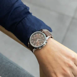 Jolie Montre Homme Tissu Marron GIORGIO