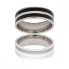 Magnifique Bague Acier Noir Homme LIGNAC