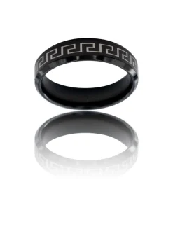 Magnifique Bague Anneau Homme Acier Noir
