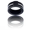 Magnifique Bague Anneau Homme Acier Noir