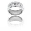 Magnifique Bague Femme Acier Ornée Strass