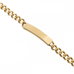 Magnifique Gourmette Bracelet Femme Acier Doré