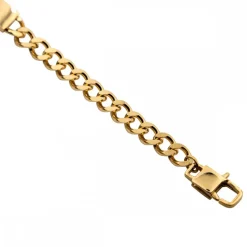 Magnifique Gourmette Bracelet Femme Acier Doré