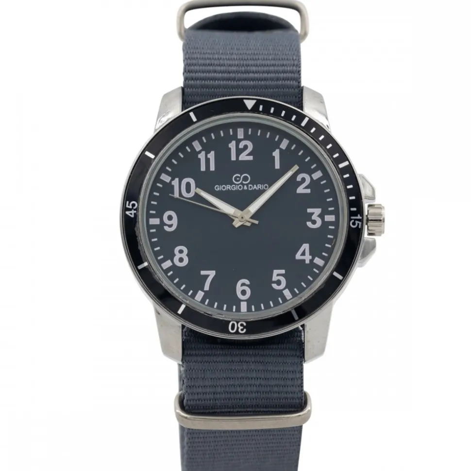 Magnifique Montre Homme Tissu Gris GIORGIO