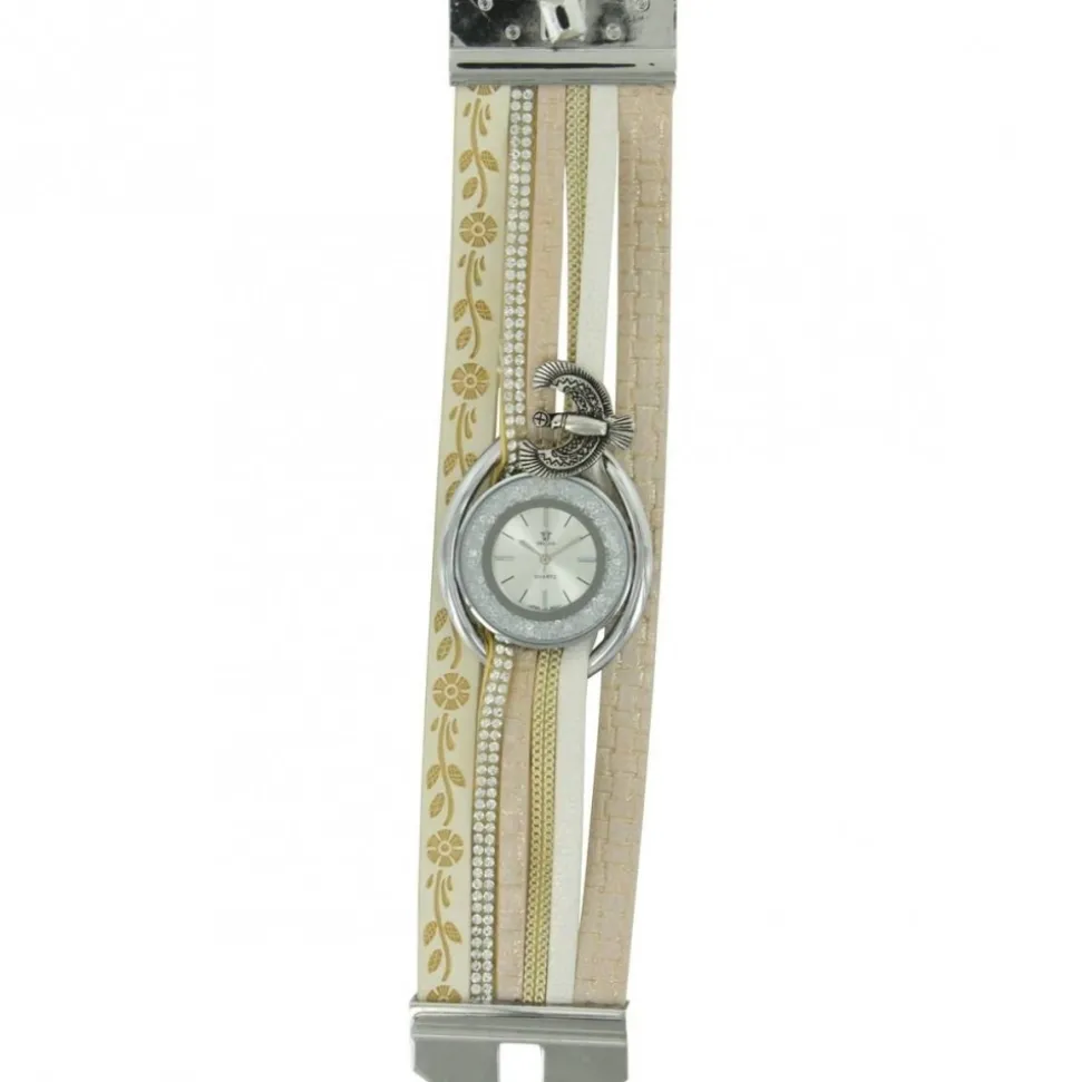 Montre de Femme Crème BELLOS avec strass