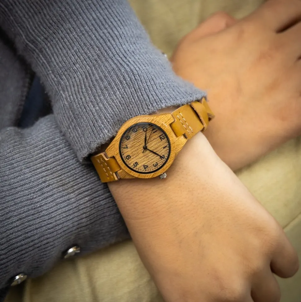 Montre Femme Couleur Camel Bois CHTIME