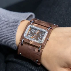 Montre Femme en Métal Plastique Marron CHTIME