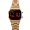 Montre Femme en Métal Rosé Digital CHTIME