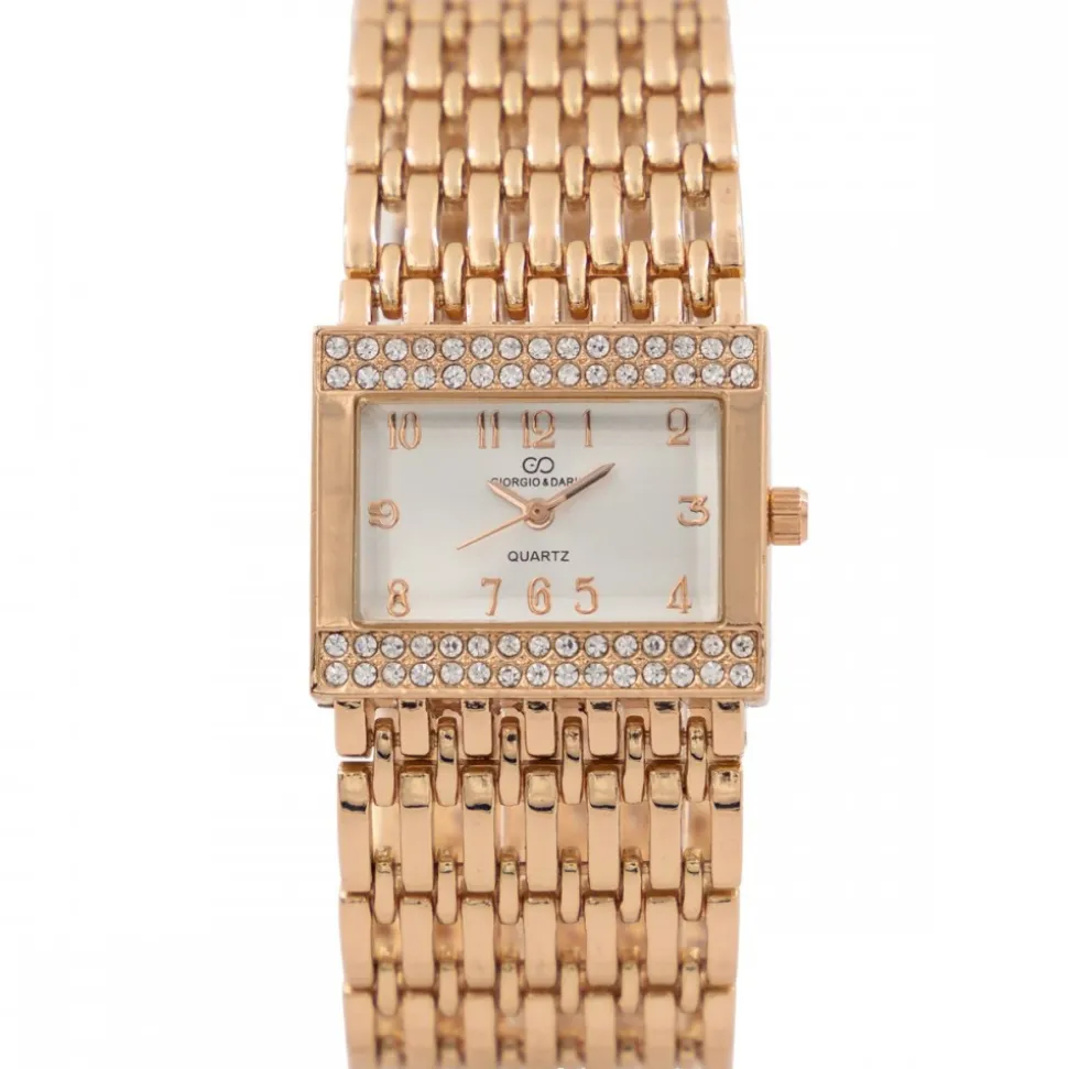 Montre Femme en Métal Rosé Strass GIORGIO