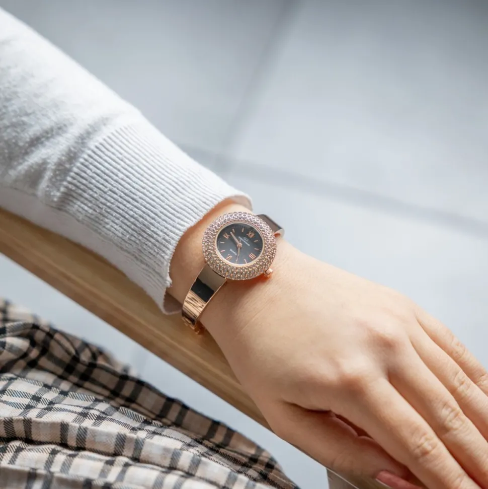 Montre Femme en Métal Rosé Strass GIORGIO